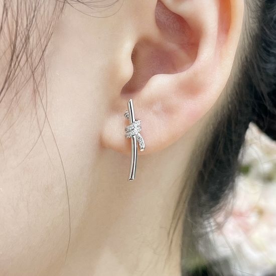 Tiffany & Co. Elegant Knot Design Diamond Earrings