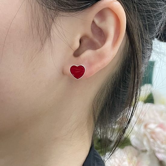 Tiffany & Co. Tiffany Red Heart-shaped Stud Earrings