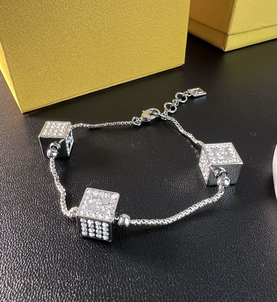 Fendi Minimalist Square Shape Chain Bracelet