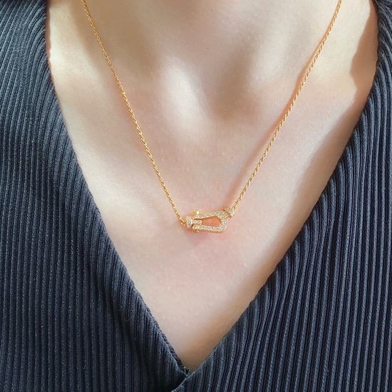 Fred Fred Bold Chain Diamond Clasp Necklace
