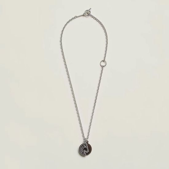 Hermes Unique Water Buffalo Horn Pendant Necklace with Gold