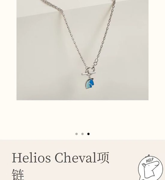 Hermes Elegant Horse Head Pendant Necklace with Enamel
