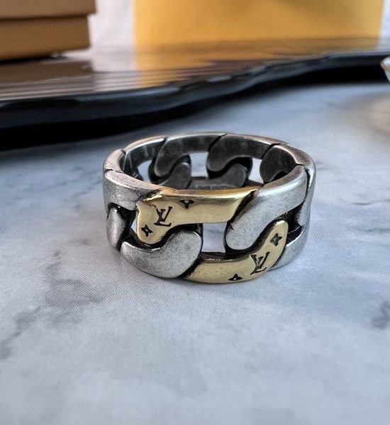 Louis Vuitton LV Monogram Pattern Hollow Ring