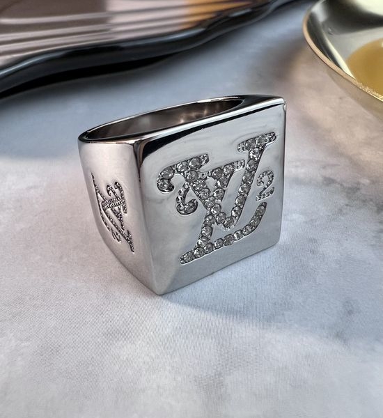 Louis Vuitton LV Diamond Inlaid Letter Ring