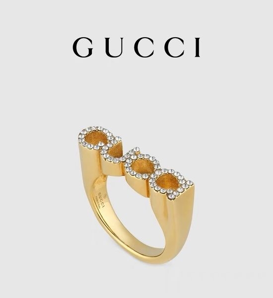 Gucci Letter Shaped Stylish Sterling Silver Ring