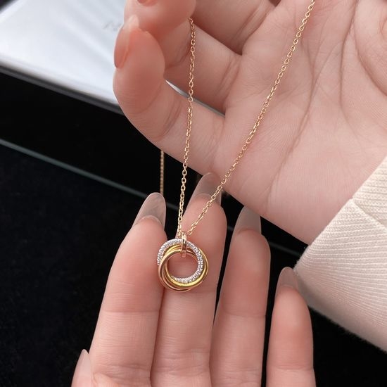 Cartier Dainty Diamond Pendant Clavicle Necklace
