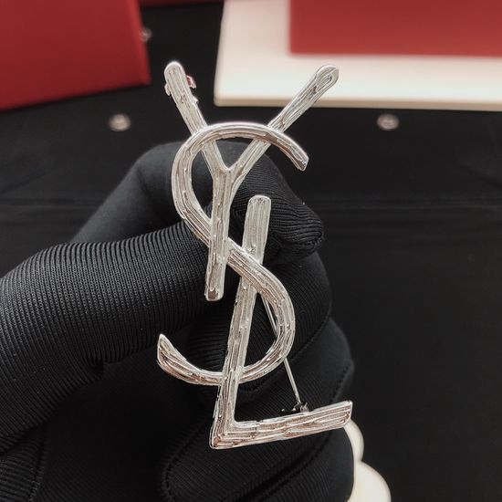 Yves Saint Laurent YSL Silver Branch Design Brooch