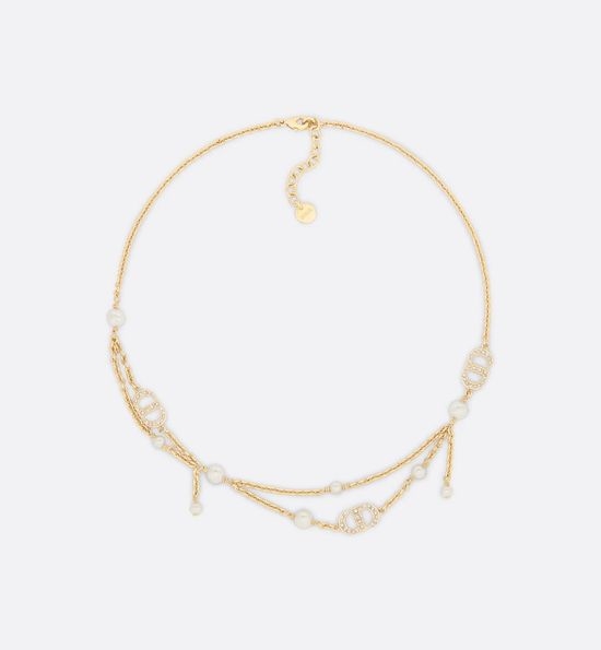 Christian Dior CD Vintage Unique Pearl Pendant Necklace
