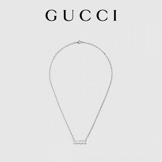 Gucci Handwritten Logo Pendant Necklace