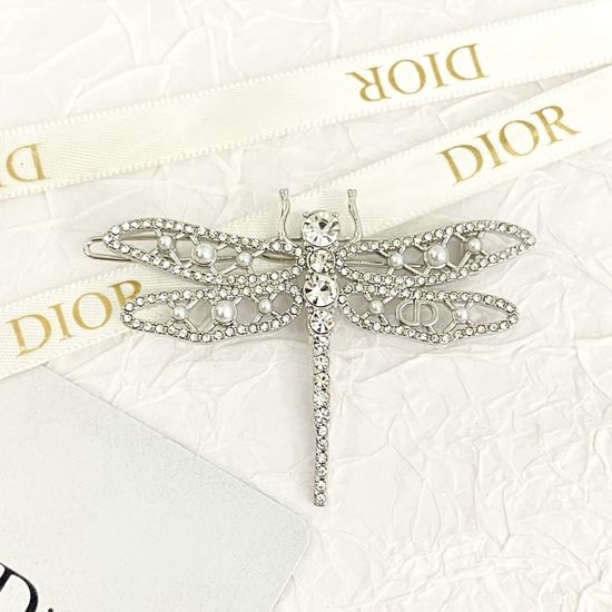 Christian Dior CD Rhinestone Dragonfly Hair Clip