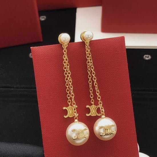 Celine Brass Tassel Stud Earrings