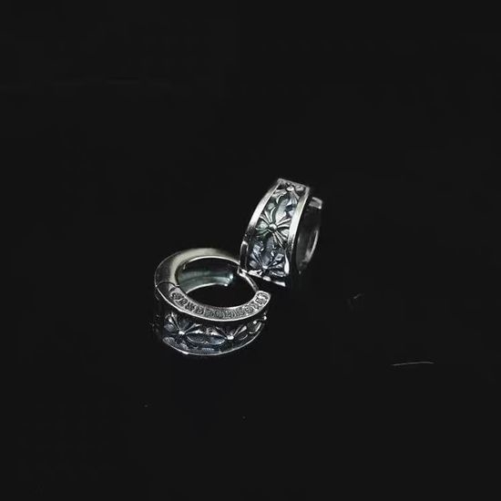 Chrome Hearts Vintage Cross Hoop Earrings