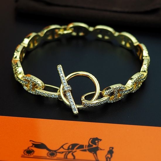 Hermes Diamond Buckle Bangle