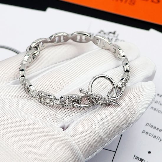 Hermes Diamond Buckle Bangle