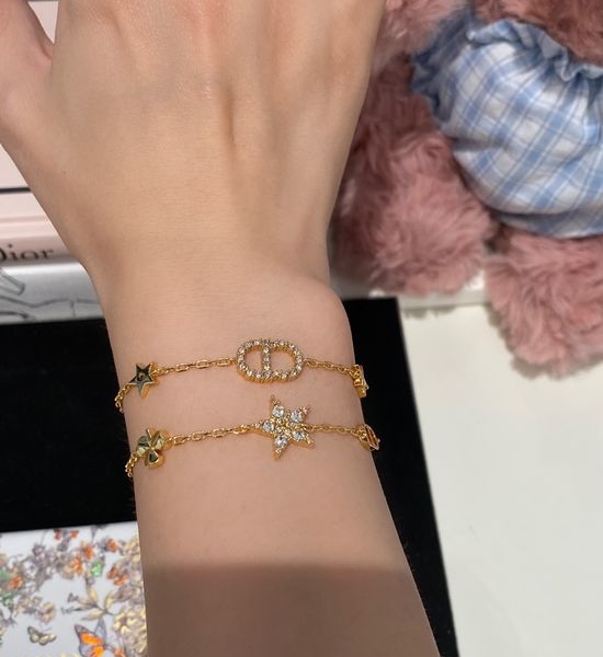 Christian Dior CD 2 in 1 Star Clover Bracelet Brass