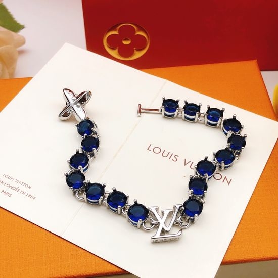 Louis Vuitton LV Blue Diamond Bracelet Brass Material
