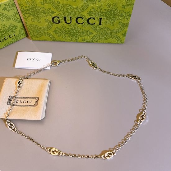 Gucci Vintage Double G Pendant Necklace