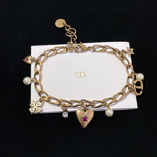 Christian Dior CD Vintage Asymmetrical Multi-Charm Bracelet