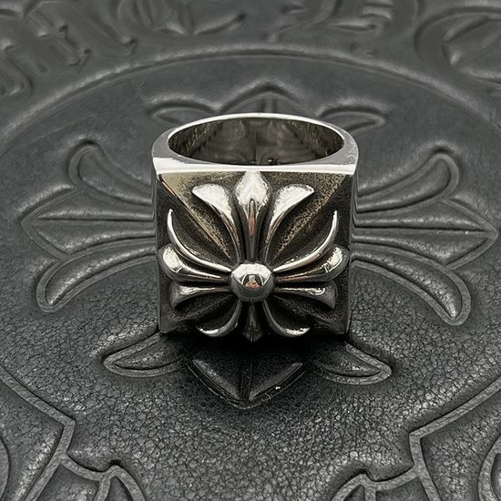 Chrome Hearts Vintage Punk Cross Pattern Statement Ring