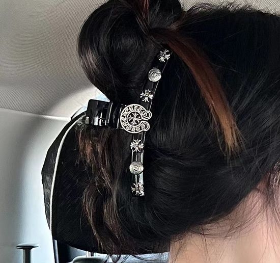 Chrome Hearts Baroque Style Cross Pattern Hair Claw Clip