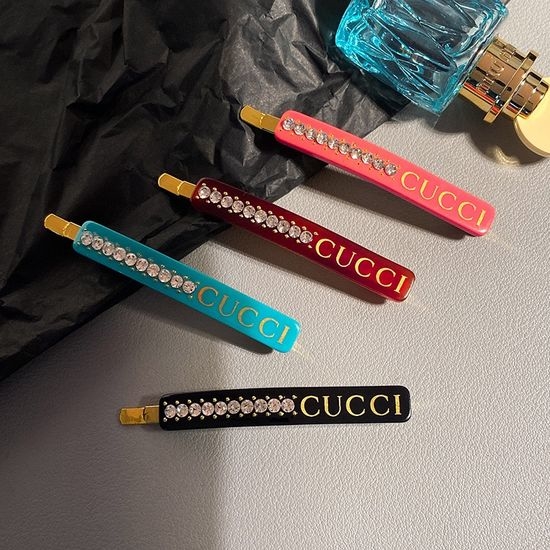 Gucci Rhinestone Embellished Hair Barrettes Clips