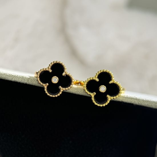 Van Cleef & Arpels VCA Diamond Clover 925 Silver Adjustable Ring