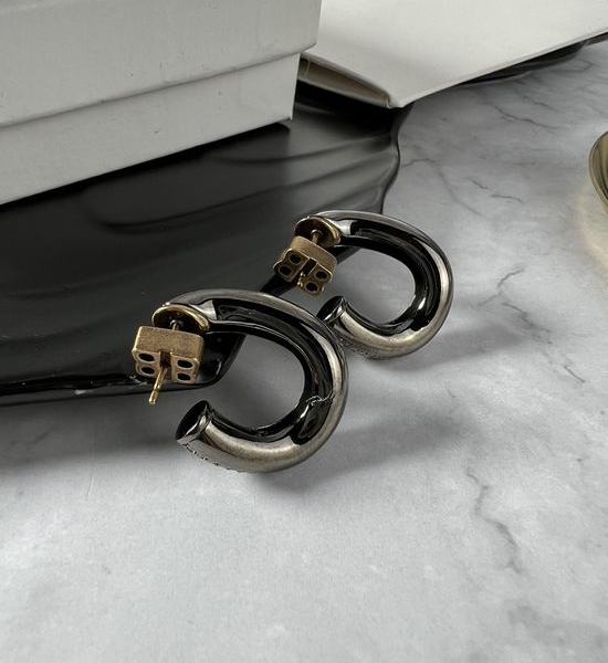 Balenciaga Black Retro Stud Earrings