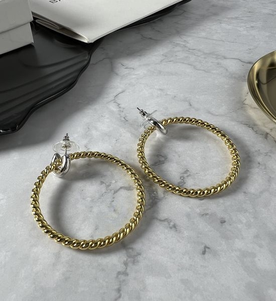 Balenciaga Twine Design Hoop Earrings