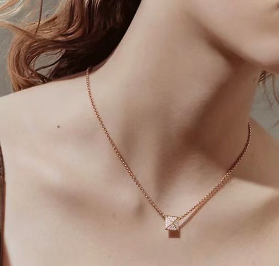 Hermes Chic Single Rivet Full Diamond Necklace