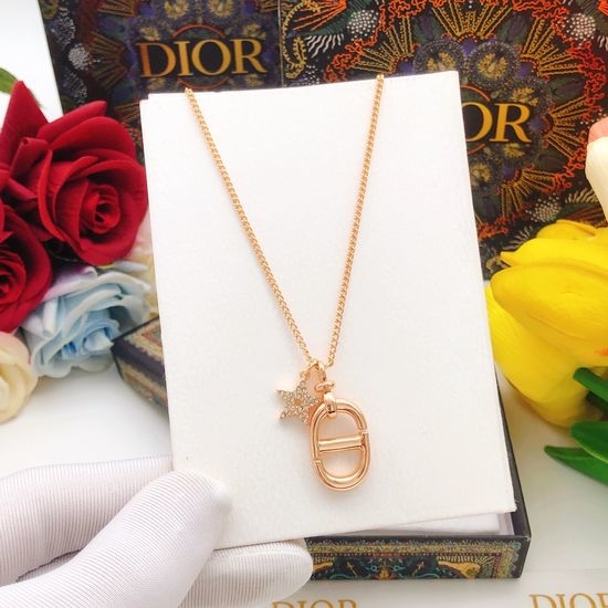 Christian Dior CD Rose Gold Pig Nose Delicate Necklace
