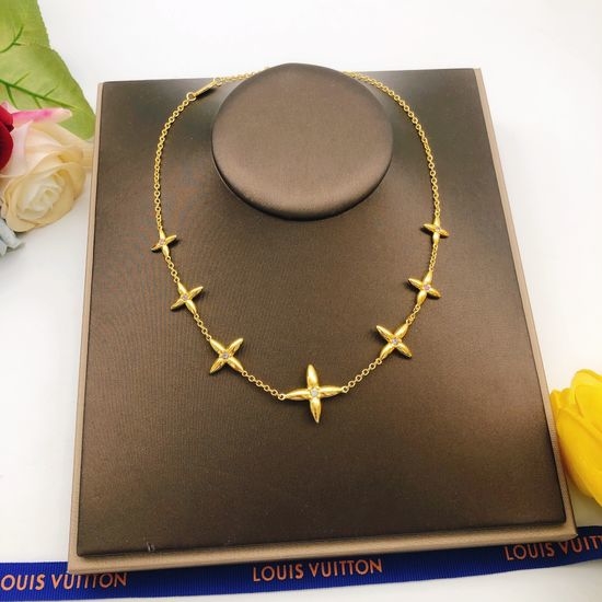 Louis Vuitton LV Smooth Pattern Colorful Rhinestone Necklace