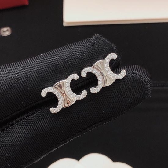 Celine Diamond Inlaid Arc De Triomphe Earrings