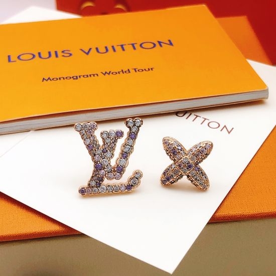 Louis Vuitton LV Colored Diamond Flower Decor Earrings