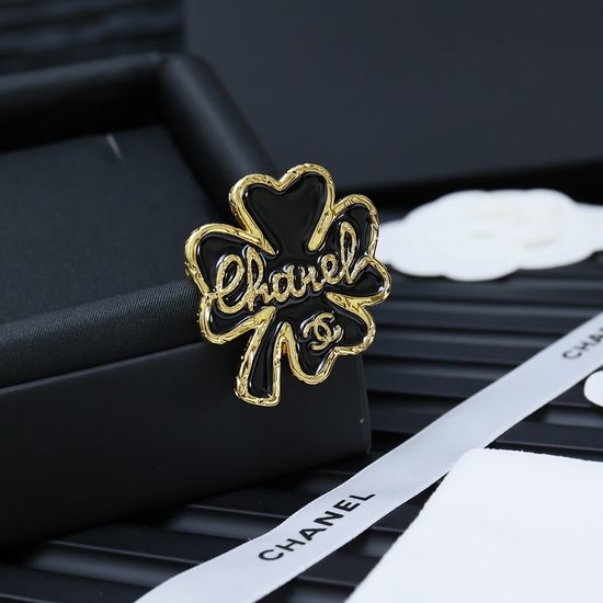 Chanel Four Leaf Clover Enamel Brooch