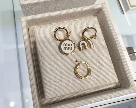 Miu Miu Three-piece Stud Earrings Set Enamel Metal Versatile