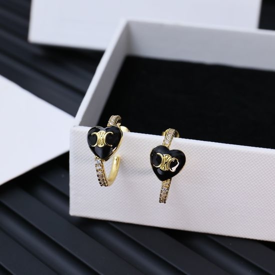 Celine Heart Shape Classic Stud Earrings
