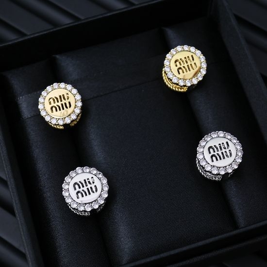 Miu Miu Double Sided Round Stud Earrings