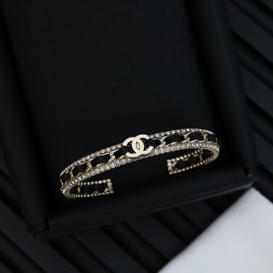 Chanel Diamond Inlaid Lambskin Bracelet