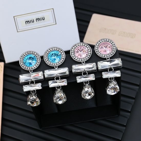 Miu Miu Iridescent Crystal Drop Earrings
