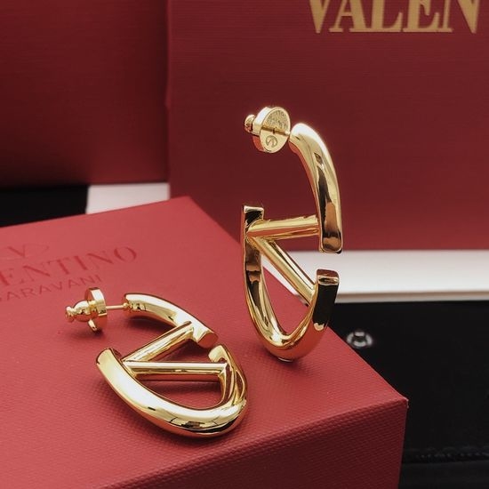 Valentino Polished Brass Hoop Earrings