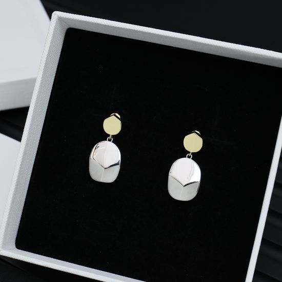 Celine Two Tone Earrings Unique Personalized Design