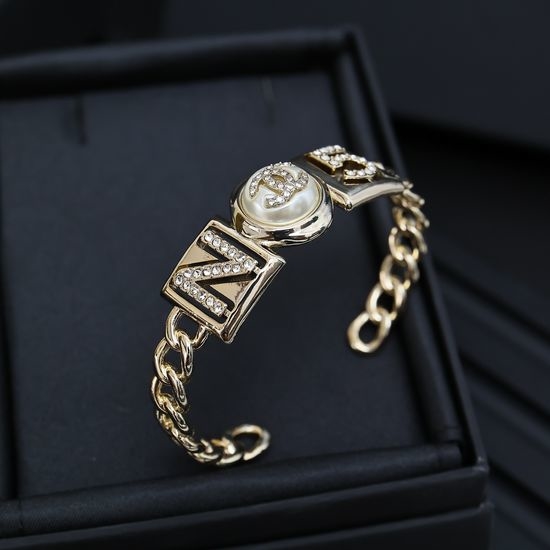 Chanel Elegant Letter Bangle for Daily Wear