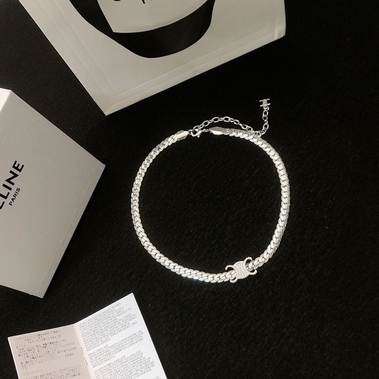 Celine Rhinestone Inlaid Pendant Necklace