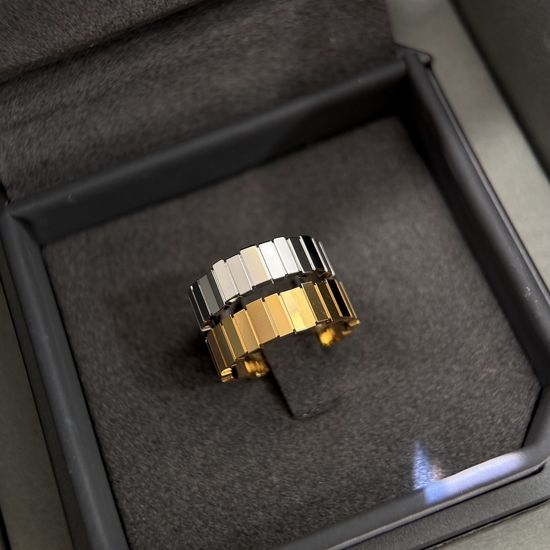 Christian Dior CD Irregular Smooth Gold Plated Band Ring