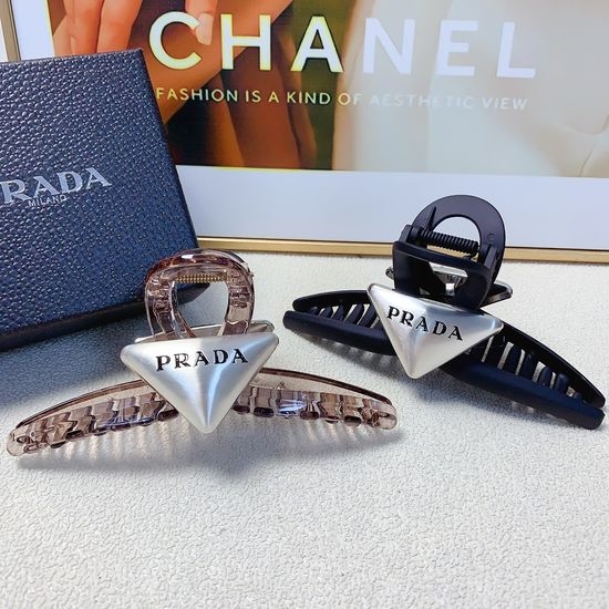 Prada Triangular Logo Hair Claw Clip