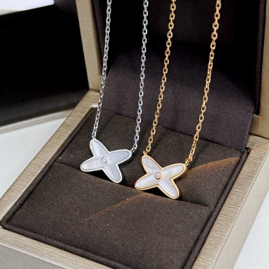 Fendi Cross Mother of Pearl Necklace
