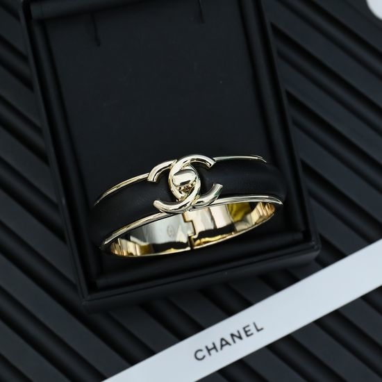Chanel Sheepskin Buckle Bangle Classic Style