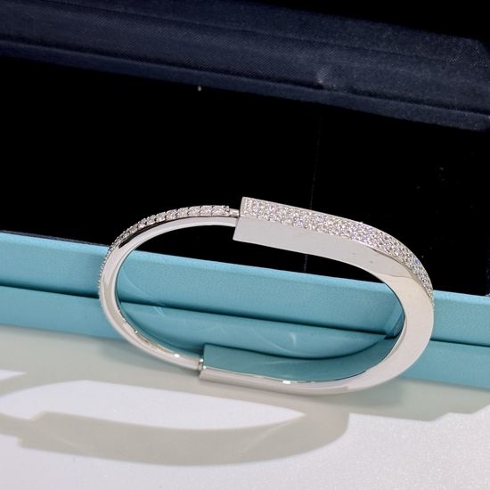 Tiffany & Co. U-Lock Paved Diamond Bangle Bracelet