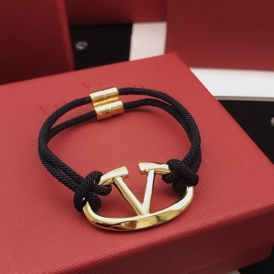 Valentino Black Rope Bracelet Premium Brass Material