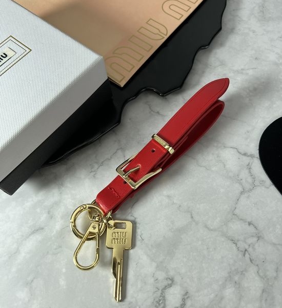 Miu Miu Leather Belt Keychain Stylish Accessory